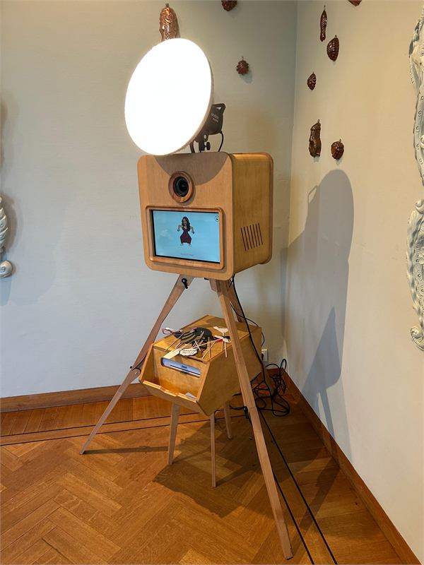 Photobooth met ringlamp in een zaal